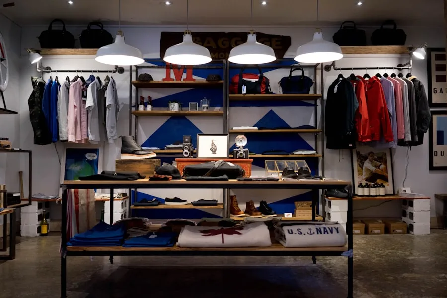 Interior of a modern clothing boutique
